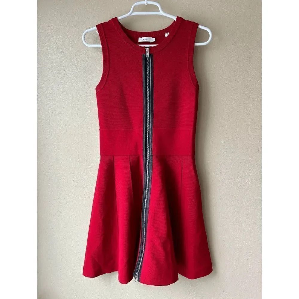 A.L.C. Dolls Sleeveless Zip Front Knit Dress Women's Size Small